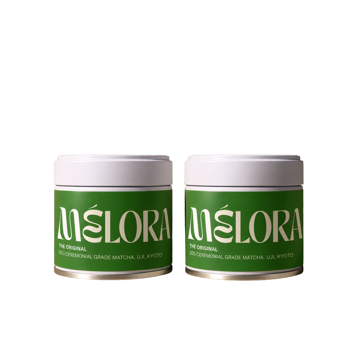 Two Mélora Matcha tins in a twin pack