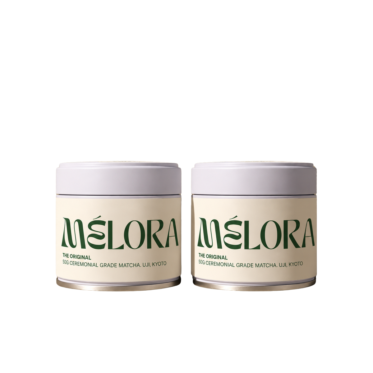Mélora Matcha twin pack, two tins of ceremonial grade matcha